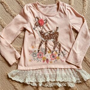 Pink Deer Graphic Toddler Top